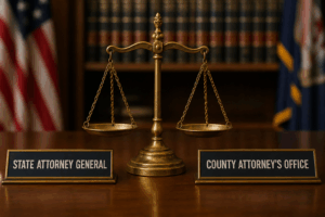 The Balance of power between state and county attorney.
