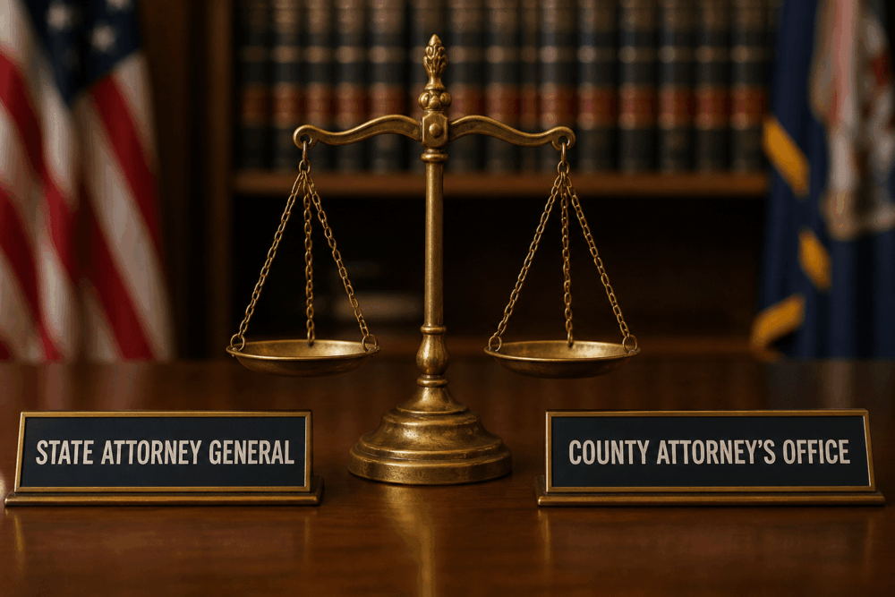 The Balance of power between state and county attorney.